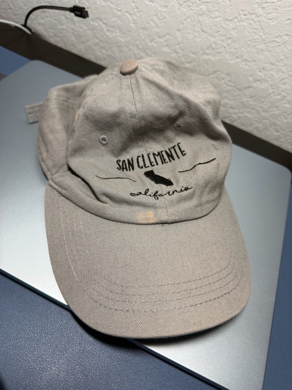 San Clemente California Embroidered Baseball Cap - Taupe